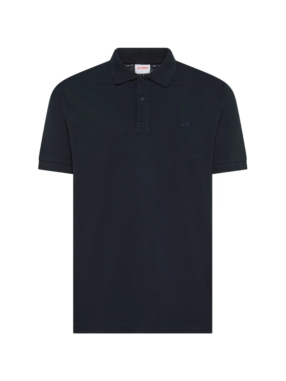 Sun68 logo-embroidered cotton polo shirt Blauw