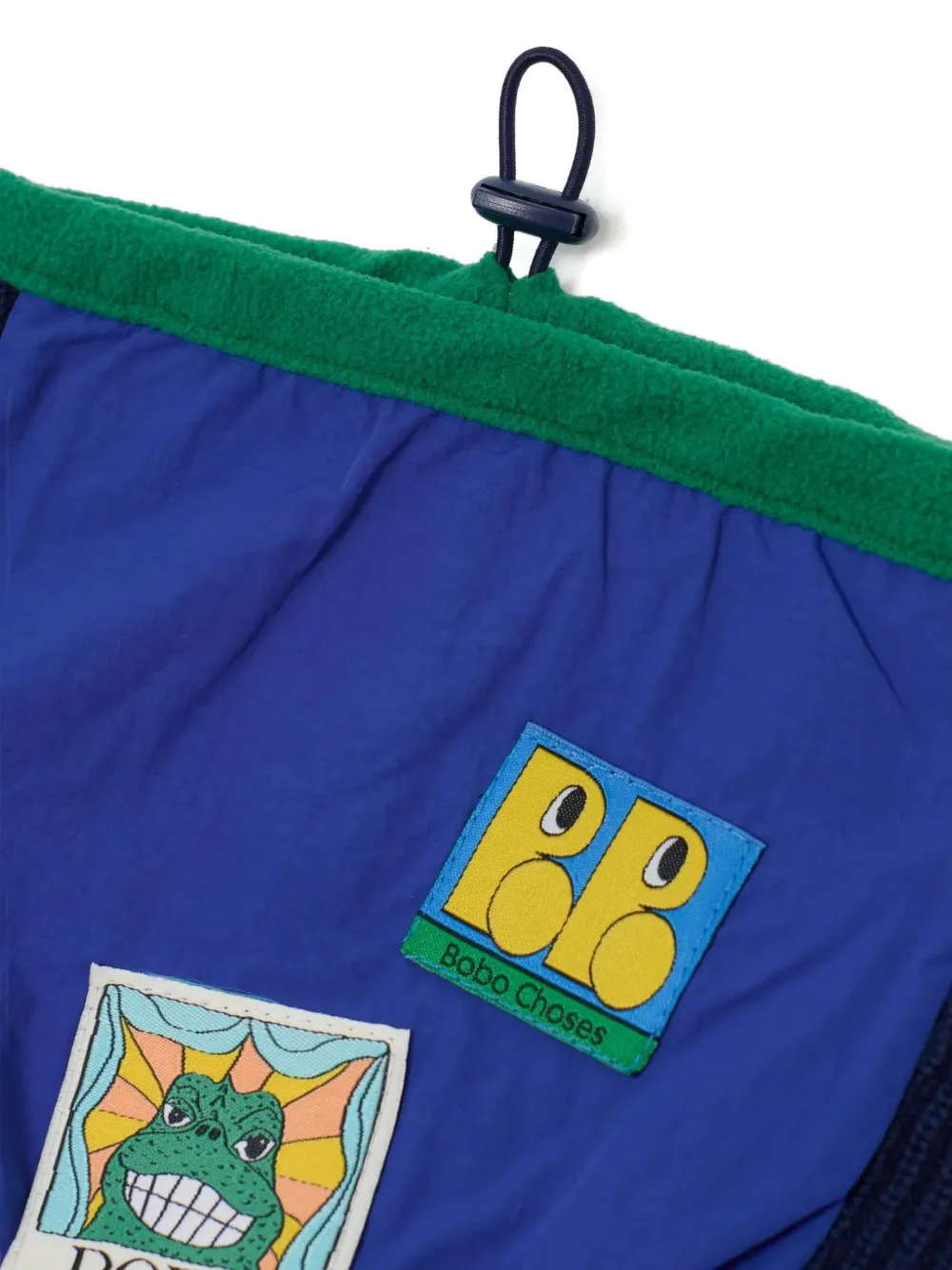 Bobo Choses colour-block logo-patch scarf Blauw