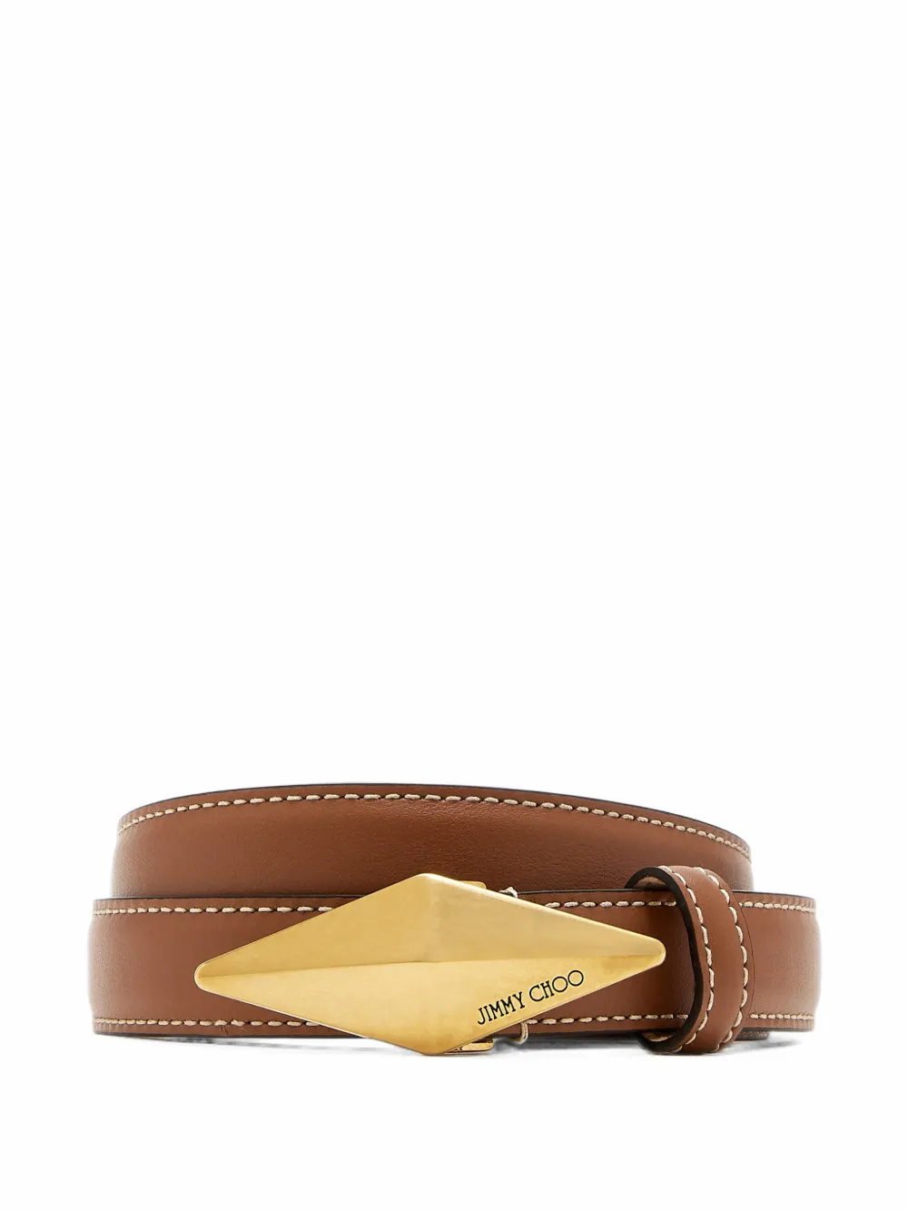 Jimmy Choo Diamond clasp belt - Marrone