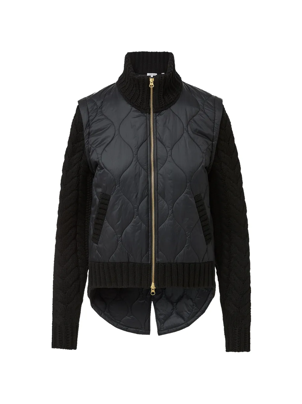 Veronica Beard Patra quilted cable-knit jacket - Schwarz