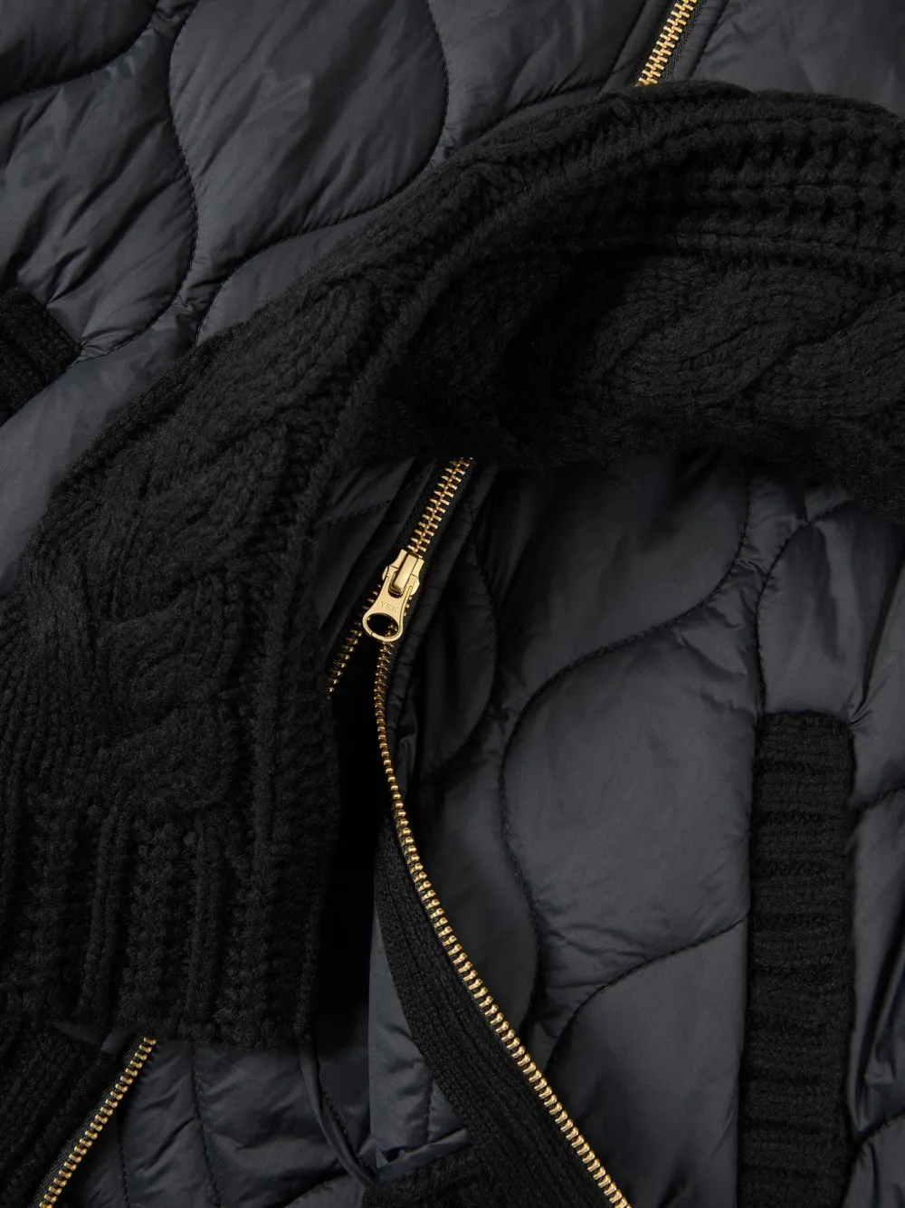 Veronica Beard Patra quilted cable-knit jacket Zwart