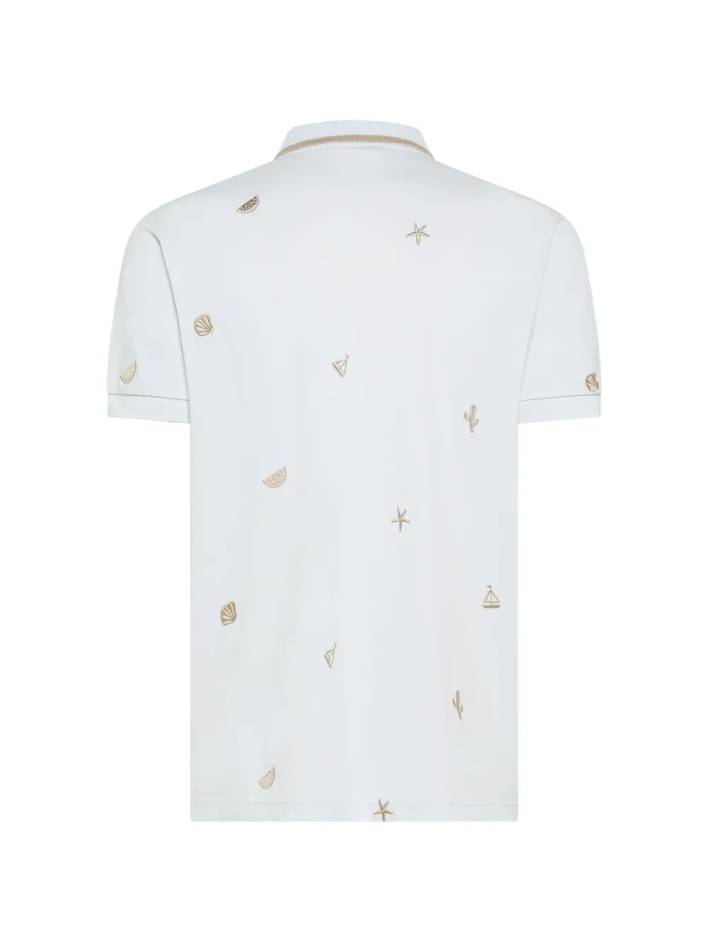 Sun68 embroidered piqué polo shirt Wit