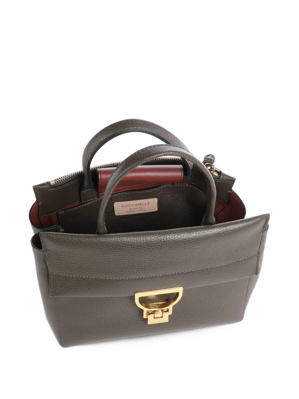 Coccinelle Arlettis pebbled-leather tote bag Grijs