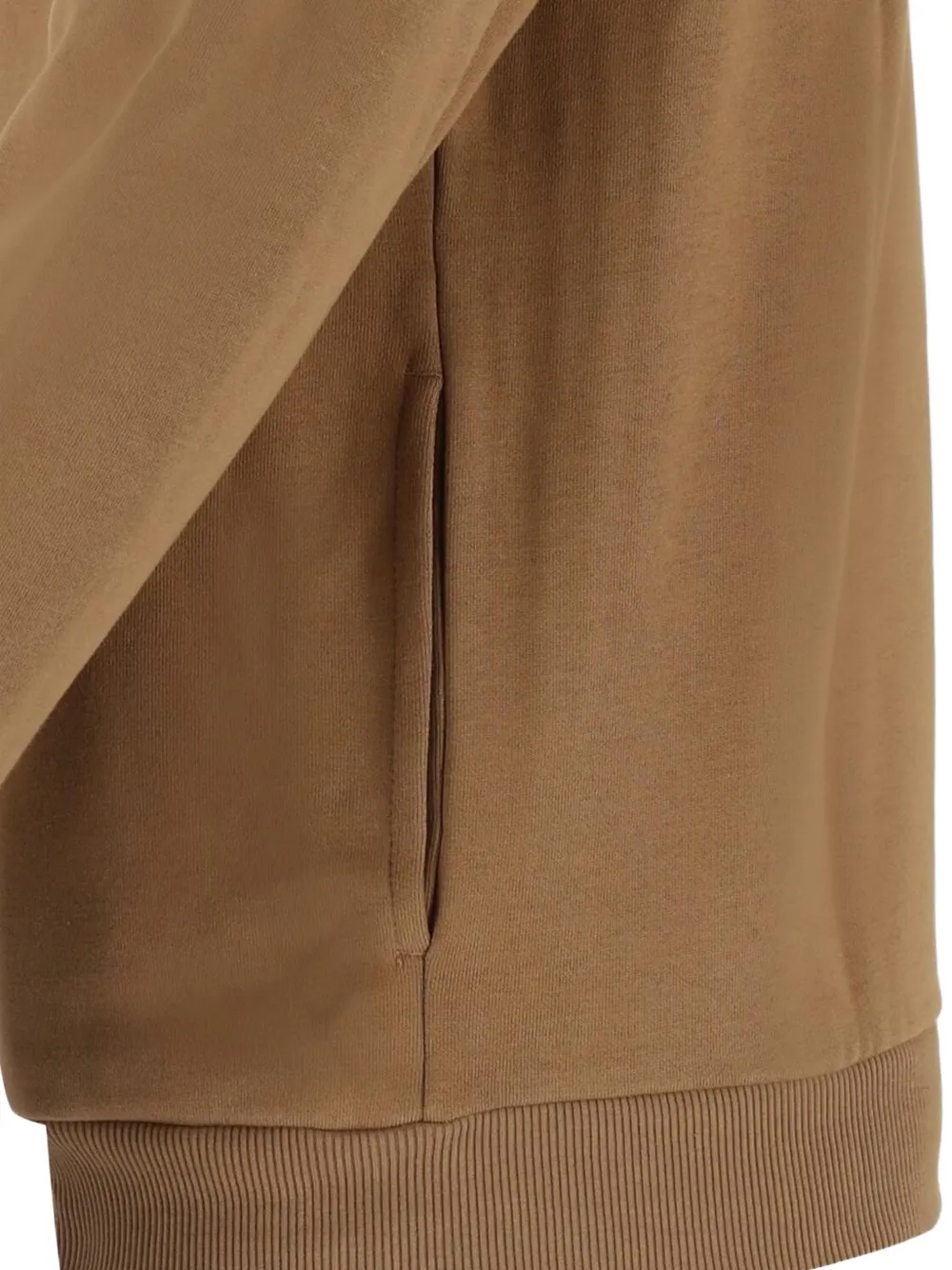 Lacoste logo-patch zip-up sweatshirt Beige