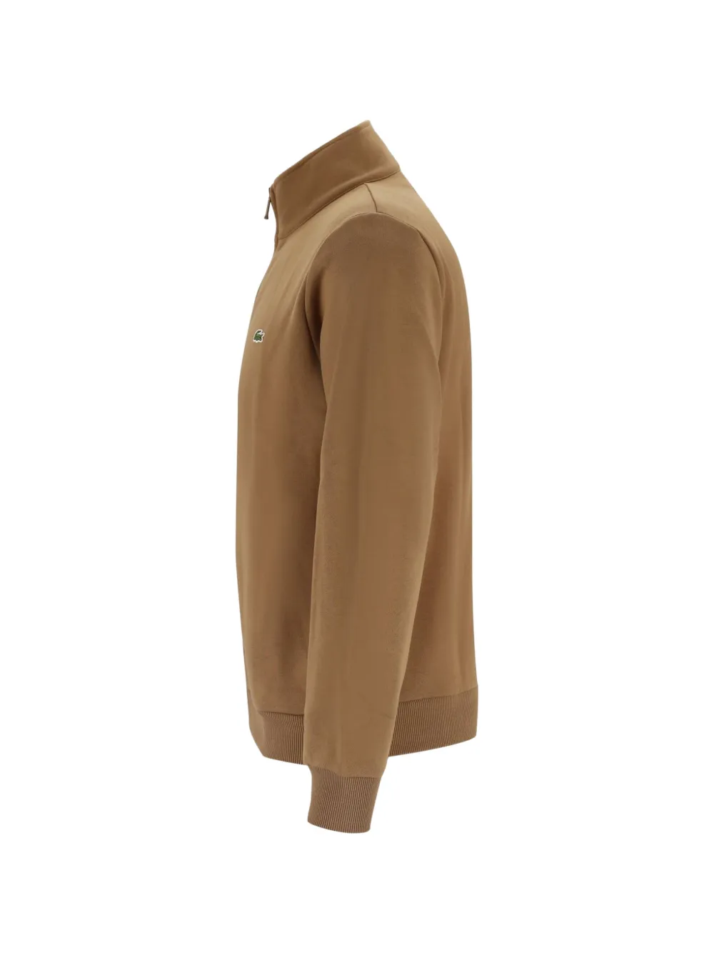Lacoste logo-patch zip-up sweatshirt Beige