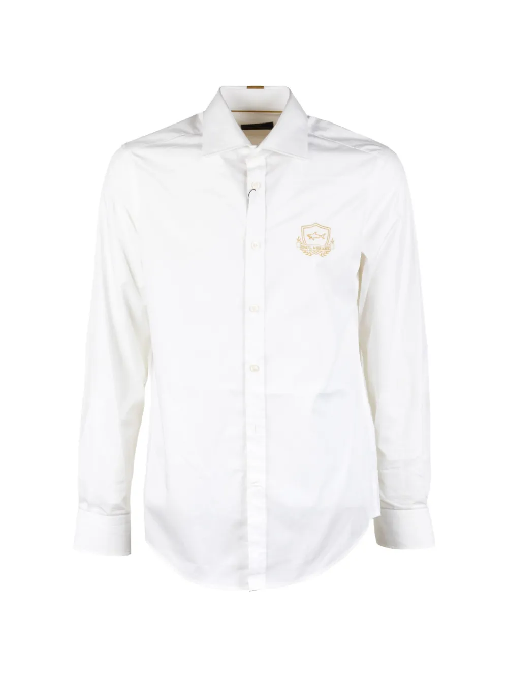 Paul & Shark logo-embroidered cotton shirt Wit