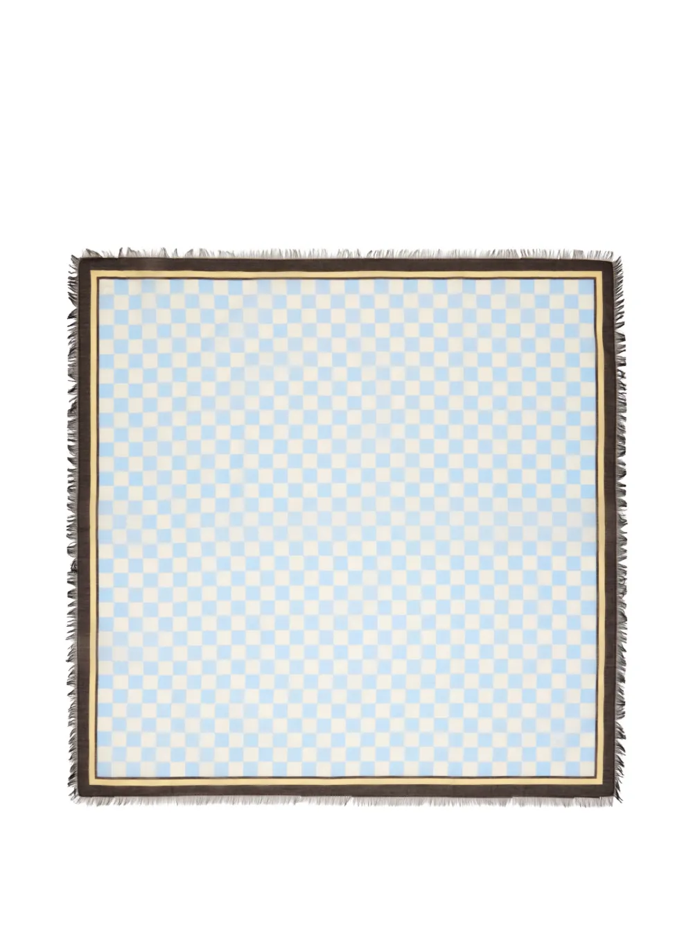 TOTEME check frayed-edge scarf Blauw