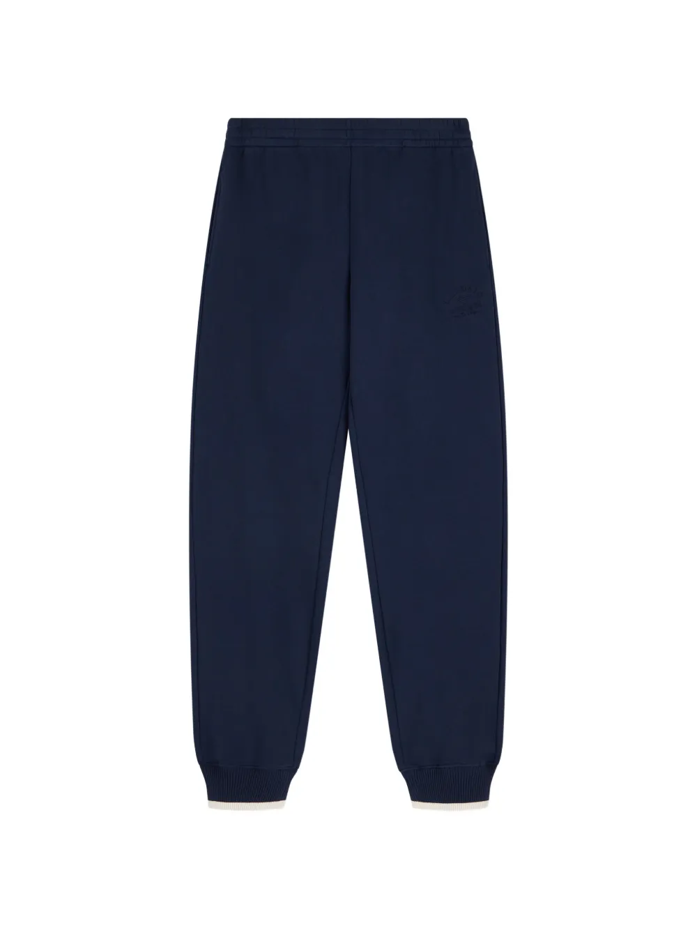 Emporio Armani pants with cuffs in cotton terry jersey - Blau