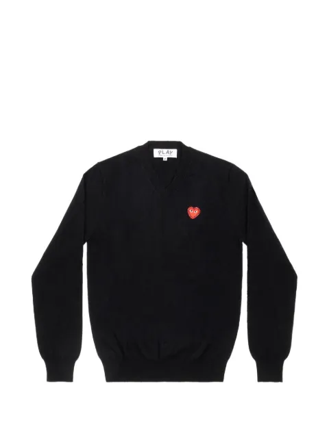 Comme Des Garçons Play rhinestone-embellished heart-patch sweater