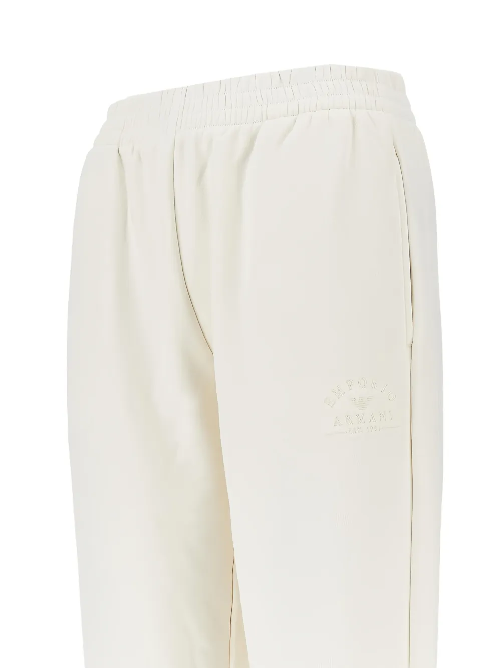 Emporio Armani logo-embroidered track pants Beige