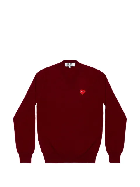 Comme Des Garçons Play rhinestone-embellished heart-patch sweater