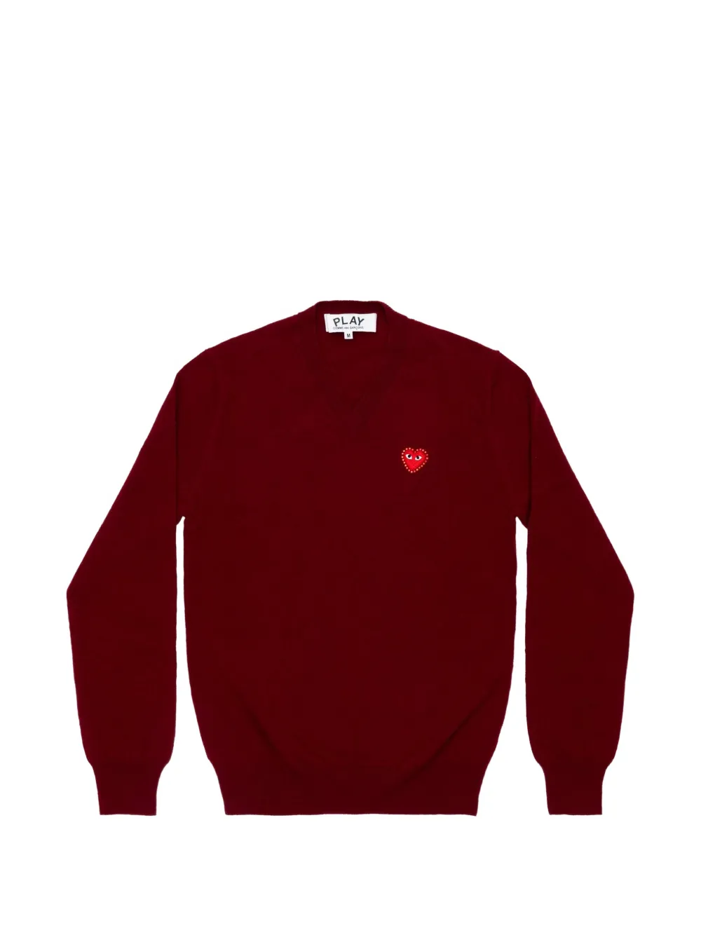 Comme Des Garçons Play rhinestone-embellished heart-patch sweater Rood