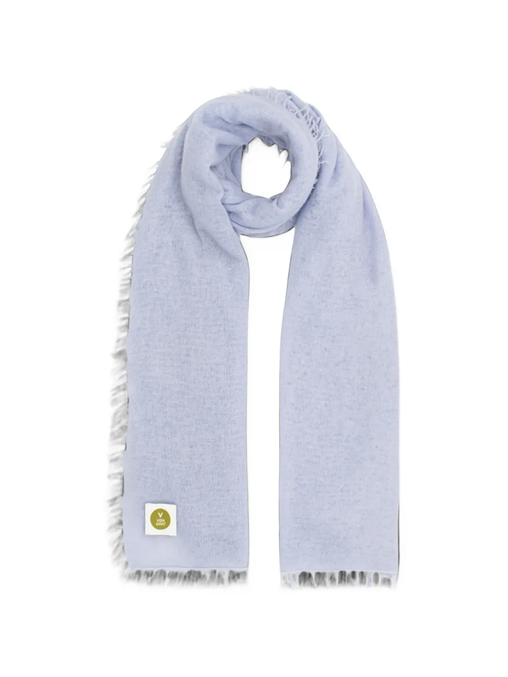 V VON GOAT Soft Water fringed-edge scarf - Blu