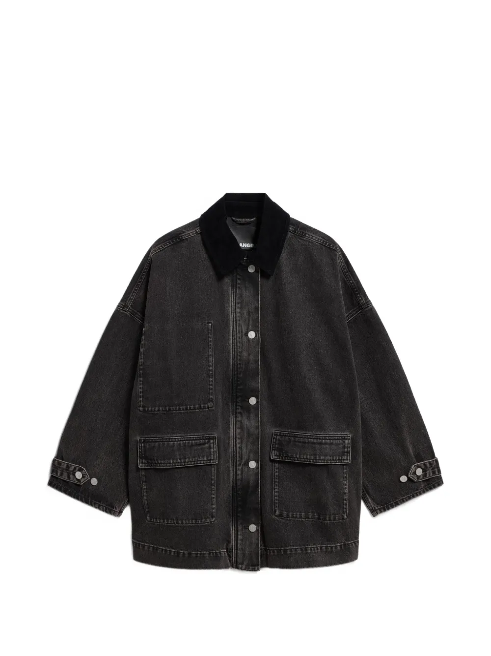 Armedangels Corduroy-collar Denim Jacket In Black