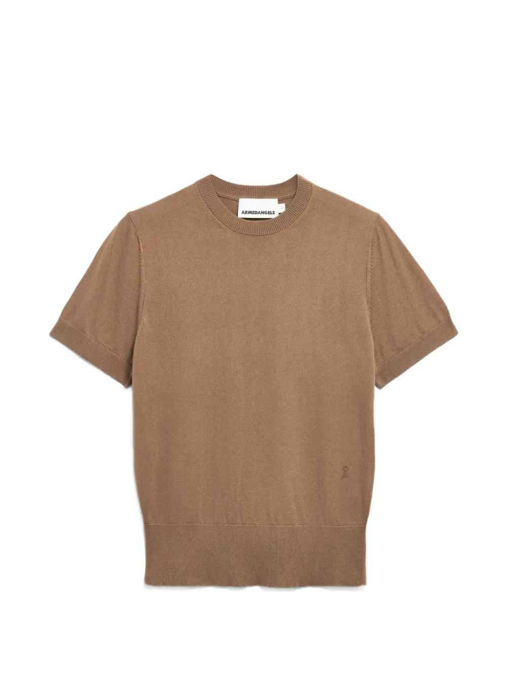 Armedangels Short-sleeve Knit Sweater In Brown