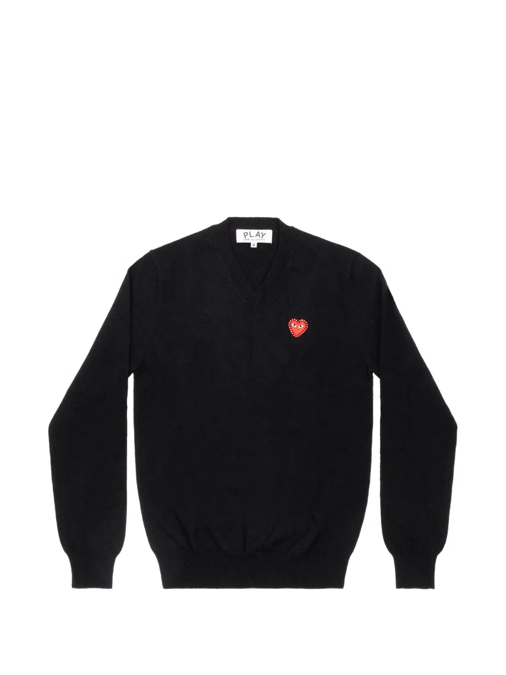 Comme Des Garçons Play rhinestone-embellished V-neck sweater Zwart