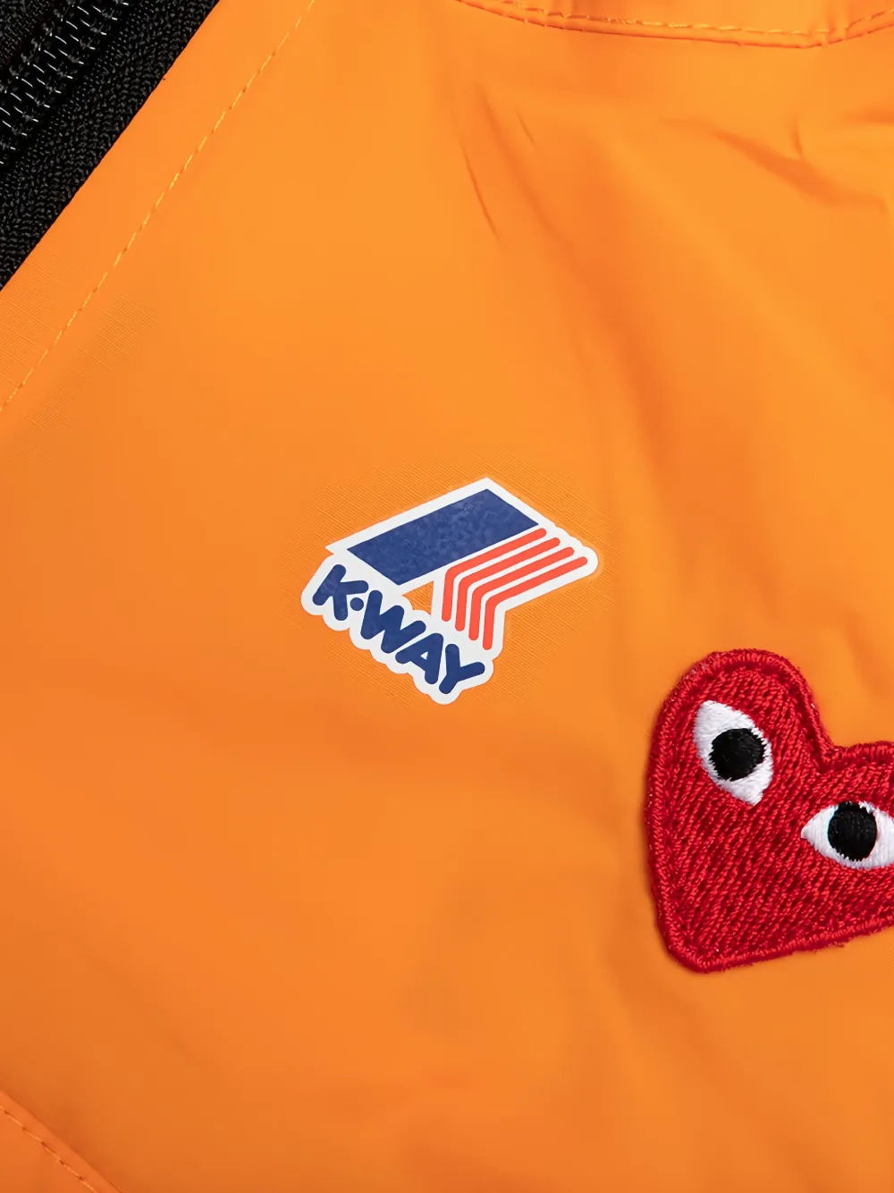 Comme Des Garçons Play Kids x K-Way heart-patch jacket Oranje