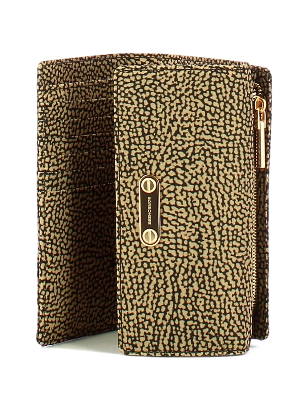Borbonese Portemonnee met Op-print en omslag Beige