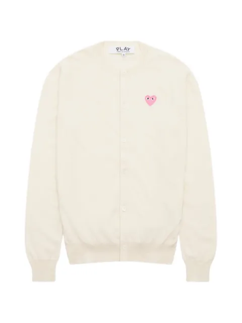 PLAY heart-patch crew-neck cardigan