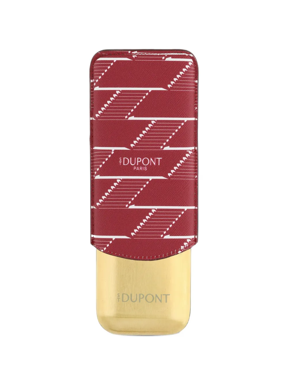 S.T. Dupont Firehead pattern leather-case cigar holder - Rot