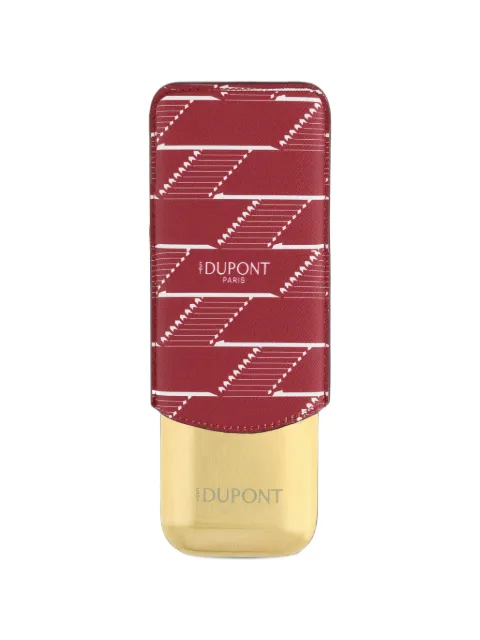 S.T. Dupont Firehead pattern leather-case cigar holder