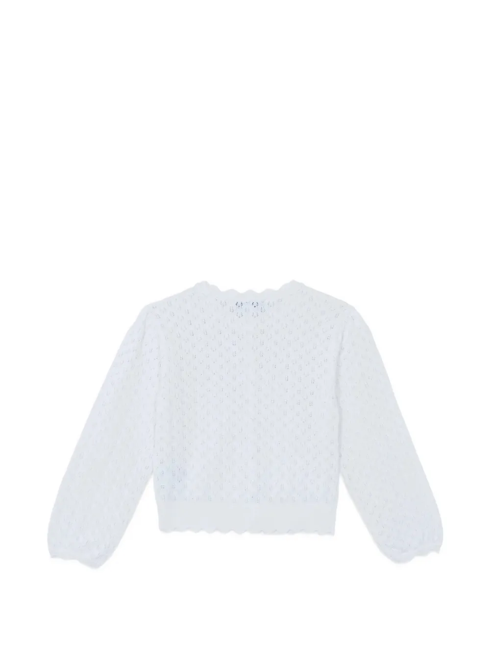Tartine Et Chocolat pointelle-knit scalloped-edge cardigan Wit