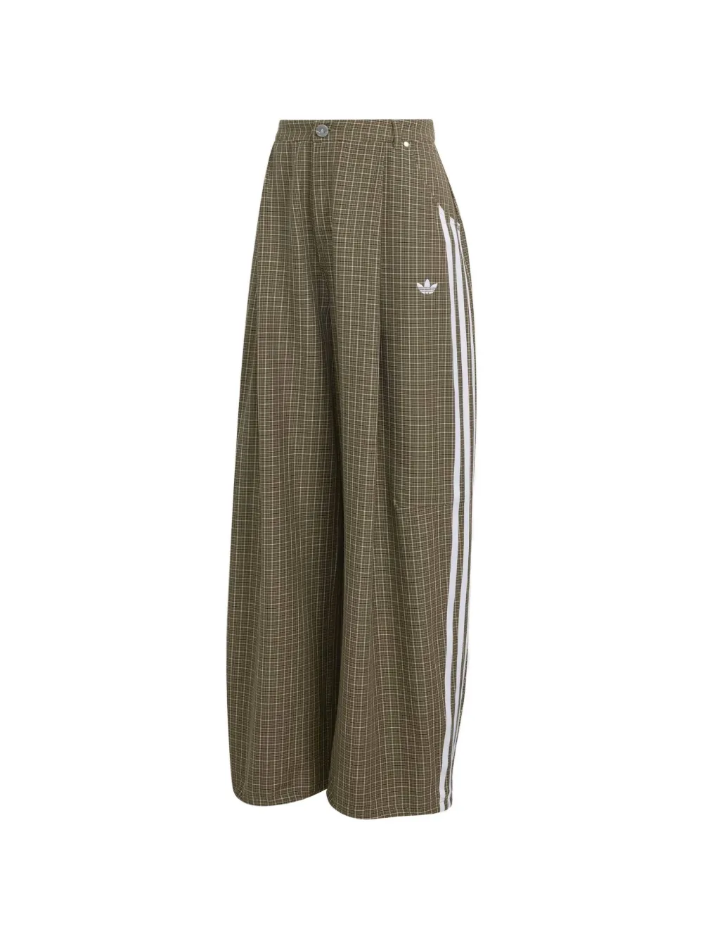 adidas checks trousers loose trousers Groen
