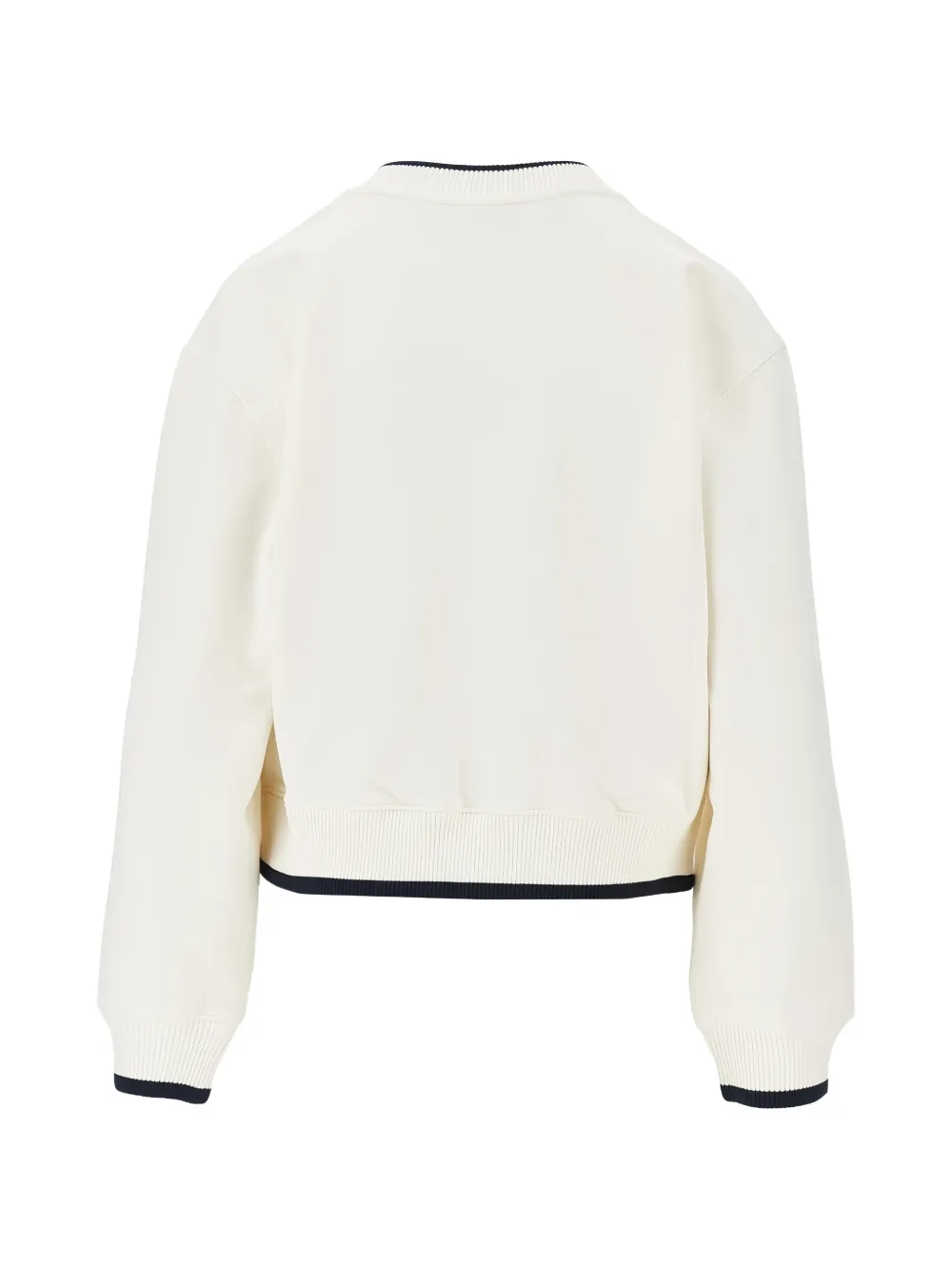 Emporio Armani logo-embroidered V-neck sweatshirt Beige