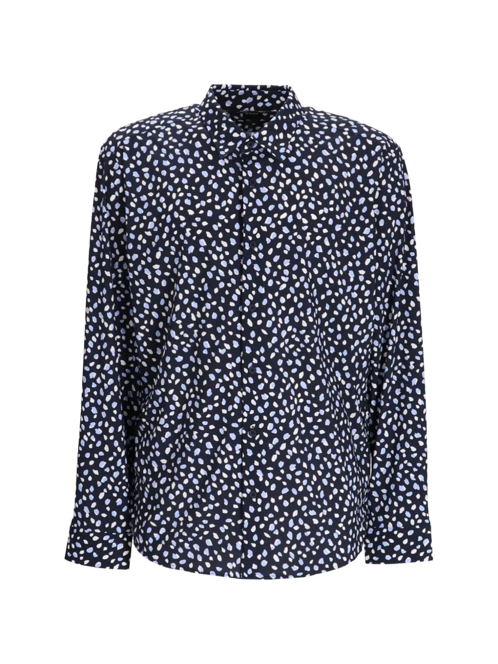 BOSS patterned long-sleeve shirt - Blau