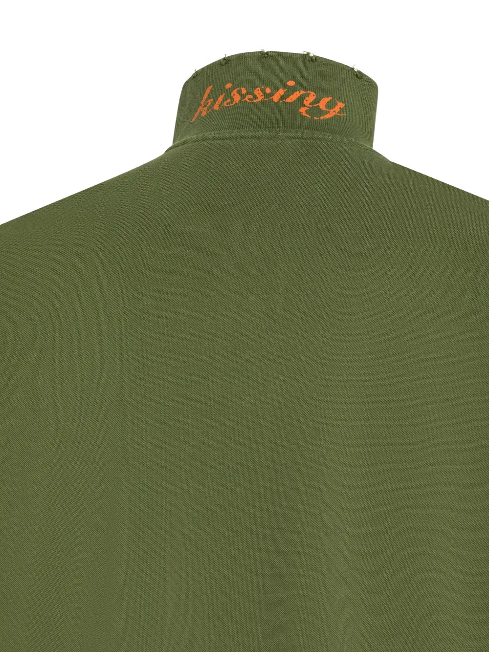 Sun68 embroidered-logo distressed-trim polo shirt Groen