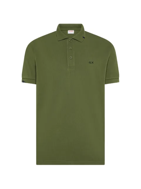 Sun68 embroidered-logo distressed-trim polo shirt