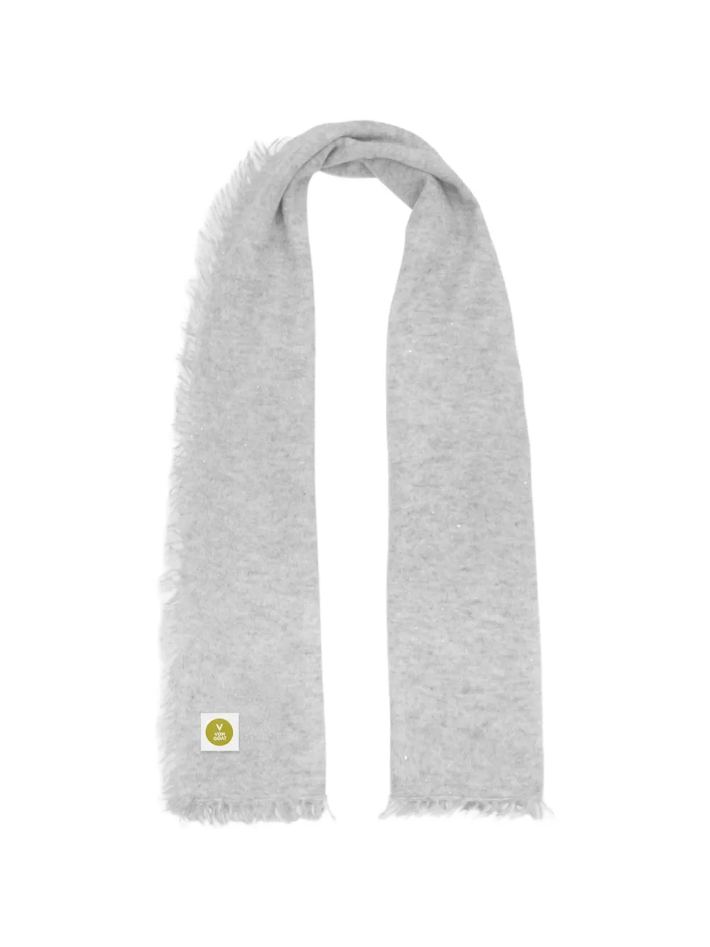 V VON GOAT medium sequin-embellished frayed scarf - Grigio
