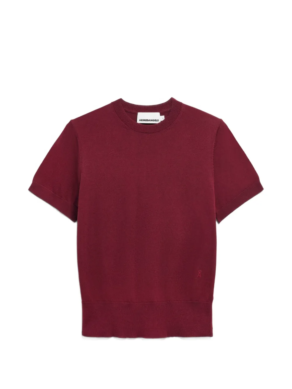 Armedangels Fine-knit Short-sleeve T-shirt In Red