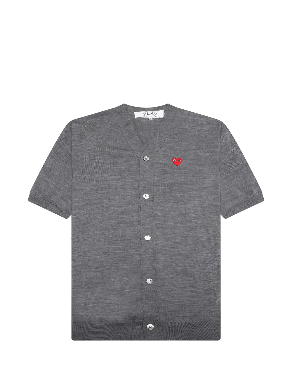 Comme Des Garçons heart-patch short-sleeve cardigan Grijs