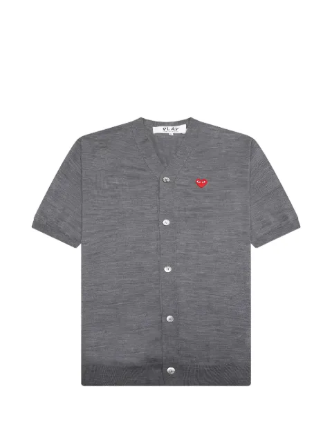 Comme Des Garçons heart-patch short-sleeve cardigan