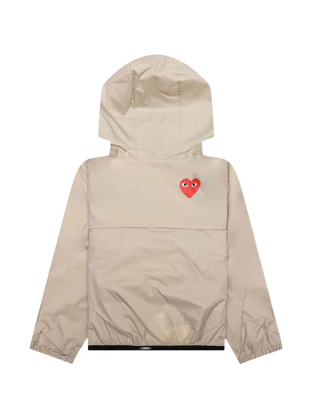 Comme Des Garçons Play Kids x K-Way heart-patch hooded jacket Beige