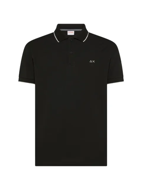 Sun68 embroidered-logo tipped polo shirt