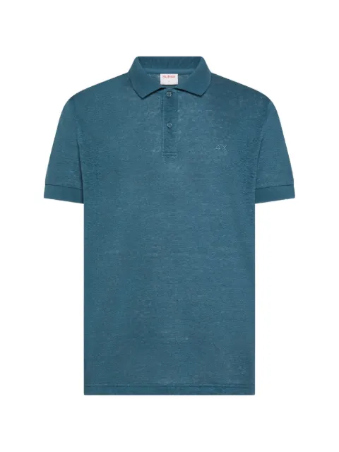 Sun68 short-sleeve linen polo shirt