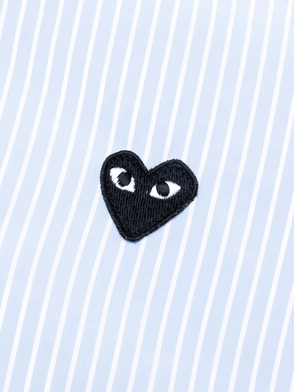Comme Des Garçons Play Kids heart-patch striped shirt Blauw