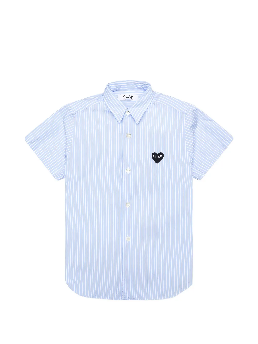 Comme Des Garçons Play Kids heart-patch striped shirt Blauw