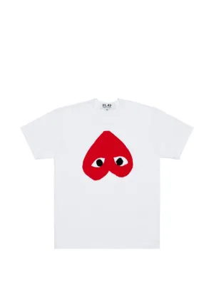 Comme Des Garçons Play heart-print Cotton T-shirt | White | FARFETCH
