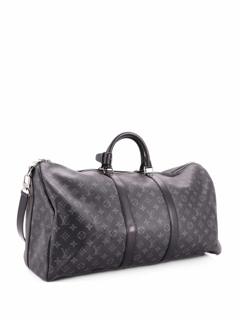 Louis Vuitton Pre-Owned Keepall Bandouliere Bag Monogram Eclipse Canvas 55 travel bag - Schwarz