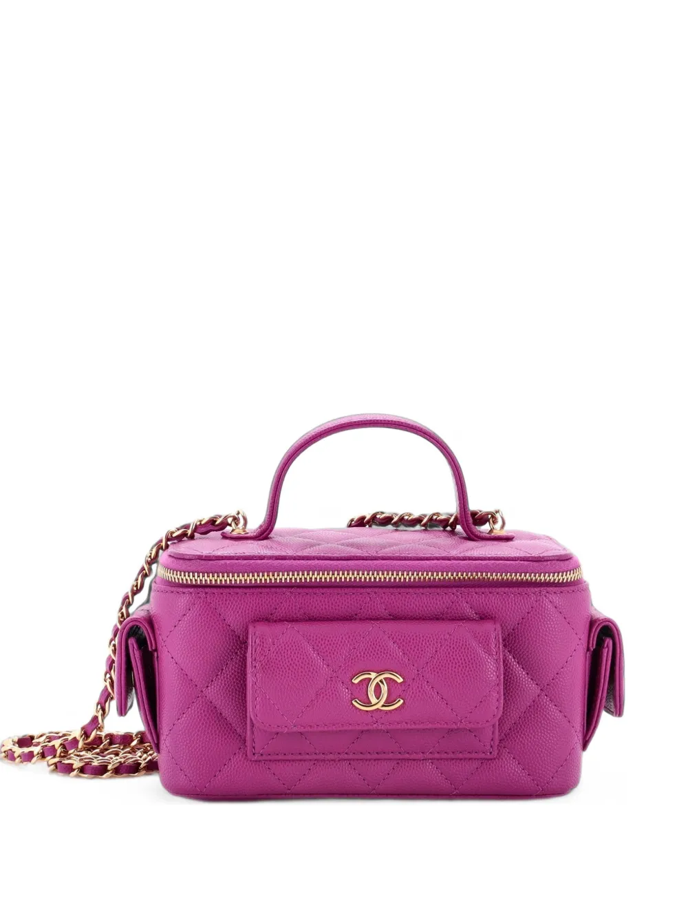 CHANEL Pre-Owned Quilted Polly Pocket Top Vanity Quilted Caviar East West shoulder bag - Violett