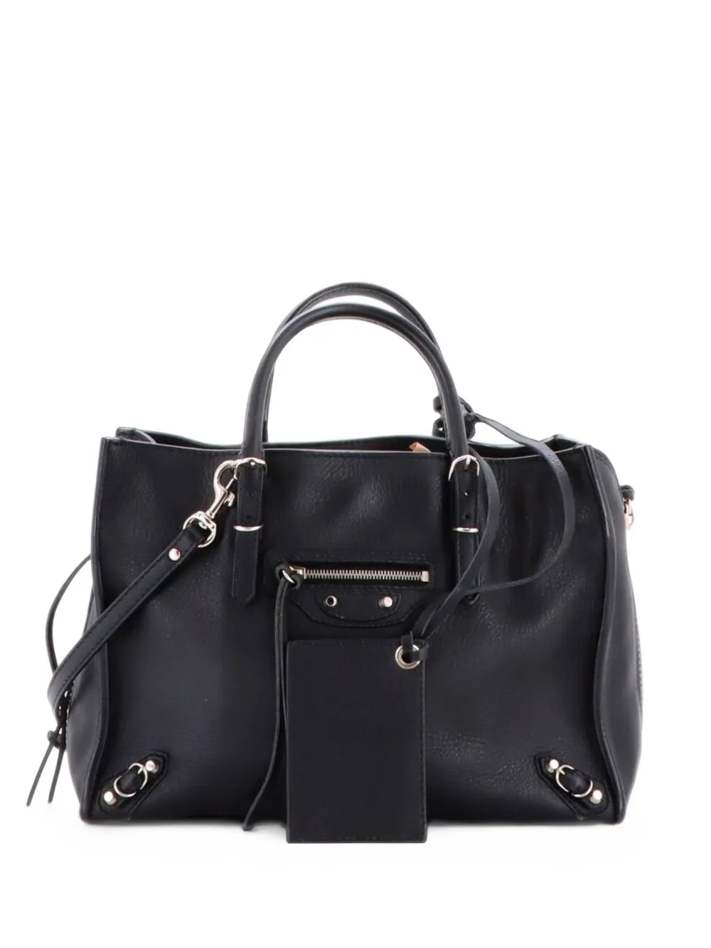 Balenciaga Pre-Owned Papier A4 Zip Around Classic Studs Bag Leather Mini tote bag - Schwarz