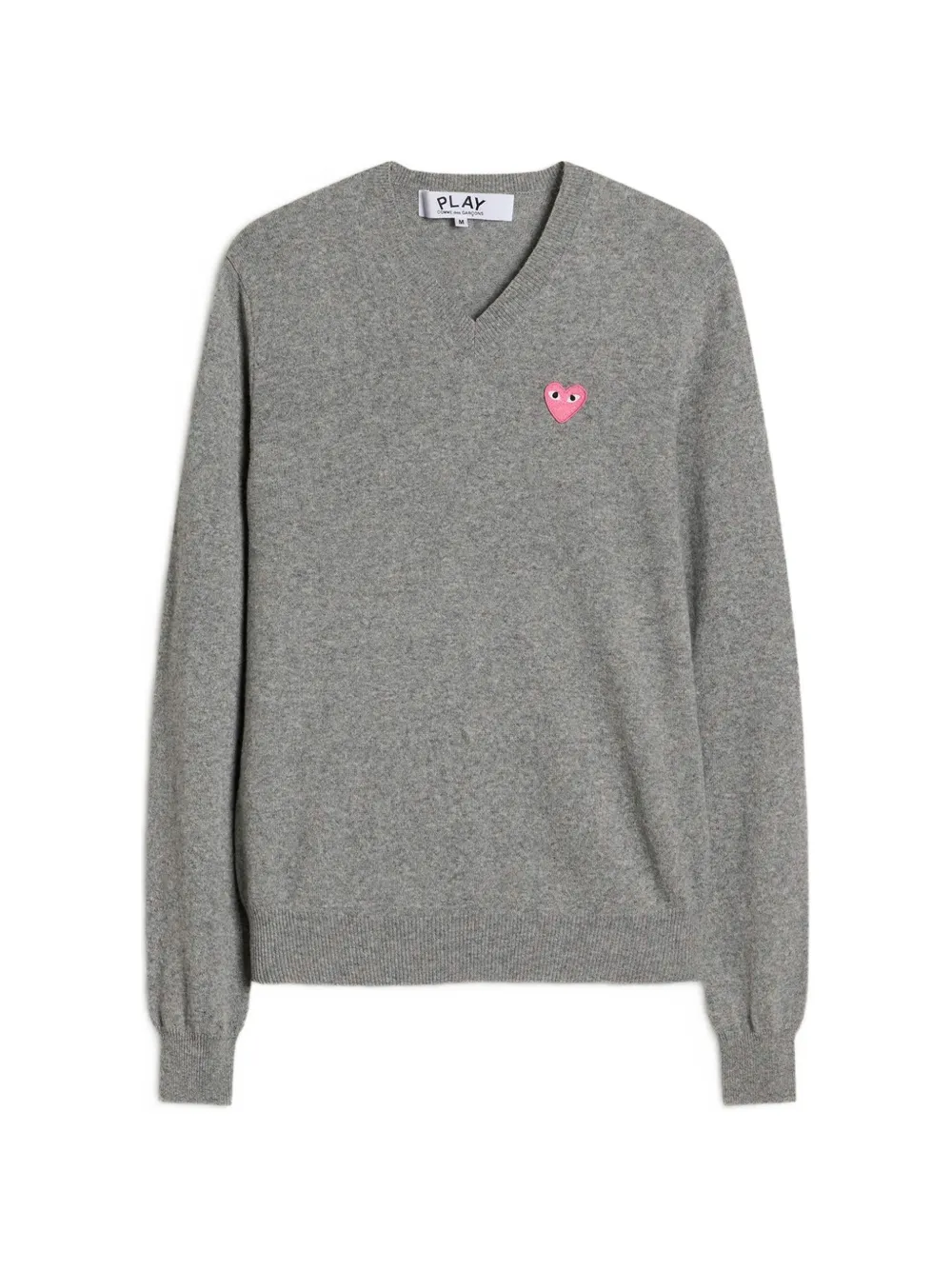 Comme Des Garçons Play heart-patch V-neck sweater Grijs