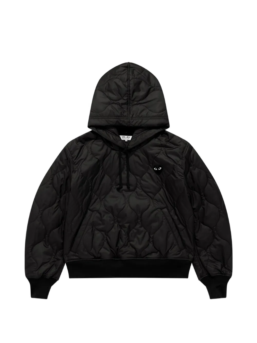 Comme Des Garçons Play quilted heart-patch hooded jacket Zwart