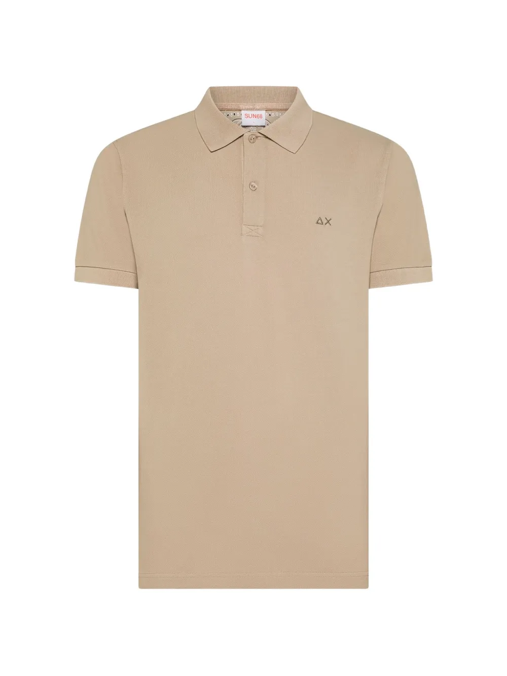 Sun68 logo-embroidered polo shirt Beige