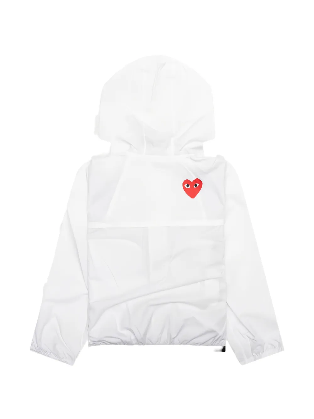 Comme Des Garçons Play Kids x K-Way Heart logo-patch jacket Wit