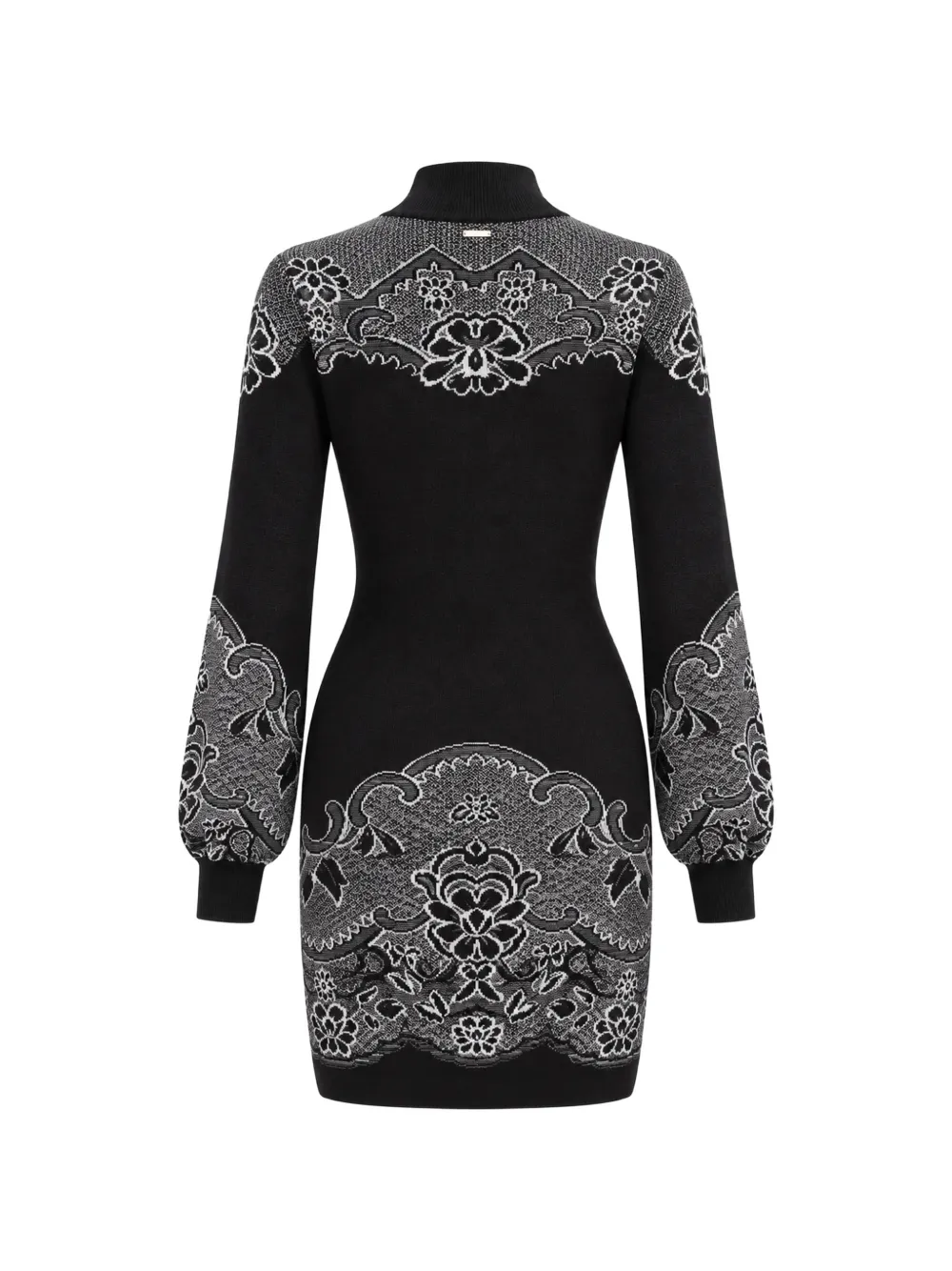 TWINSET jacquard-knit high-neck mini dress Zwart