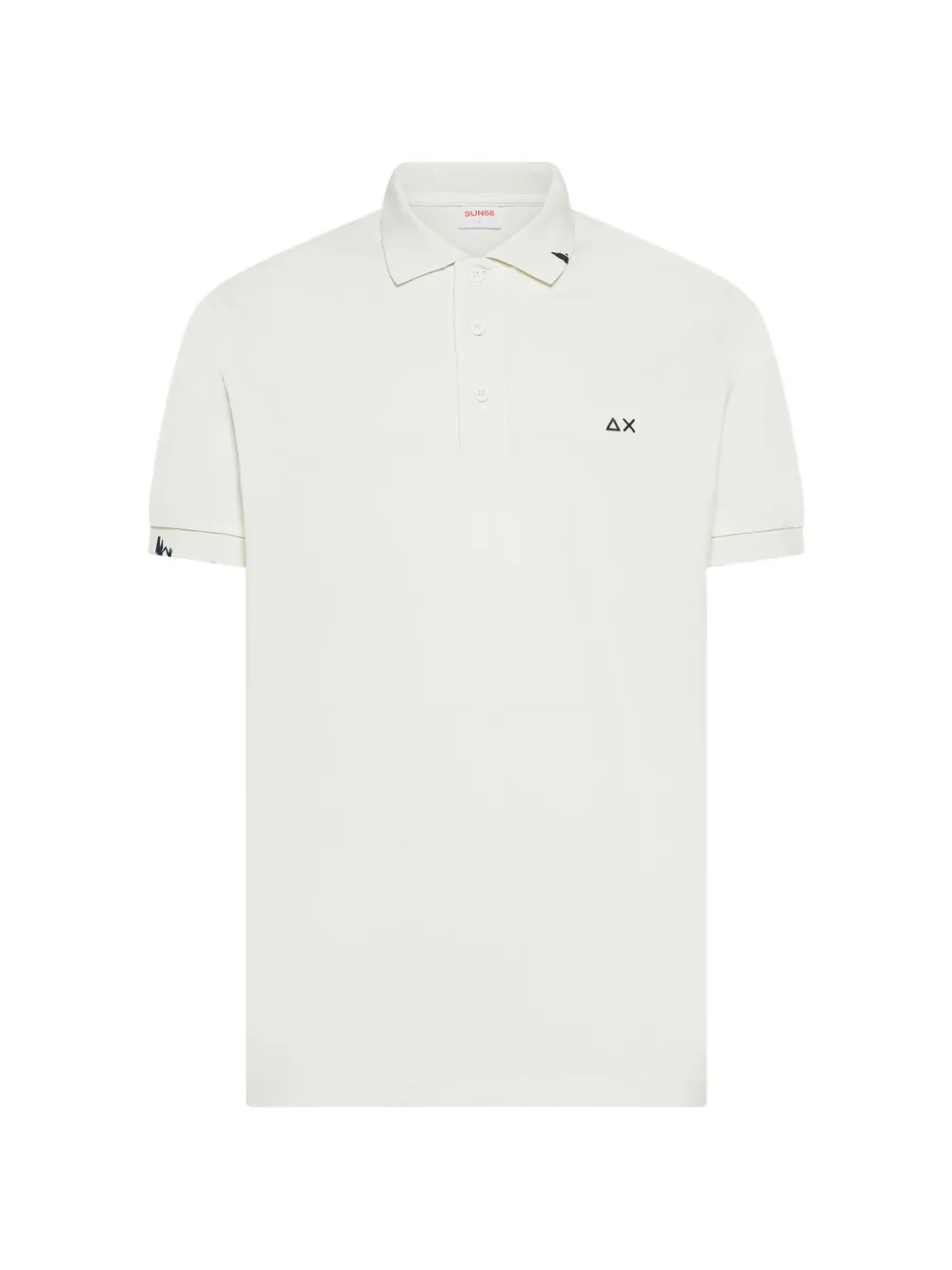 Sun68 logo-embroidered cotton polo shirt Beige